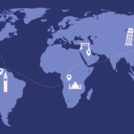 world map with famous destinations