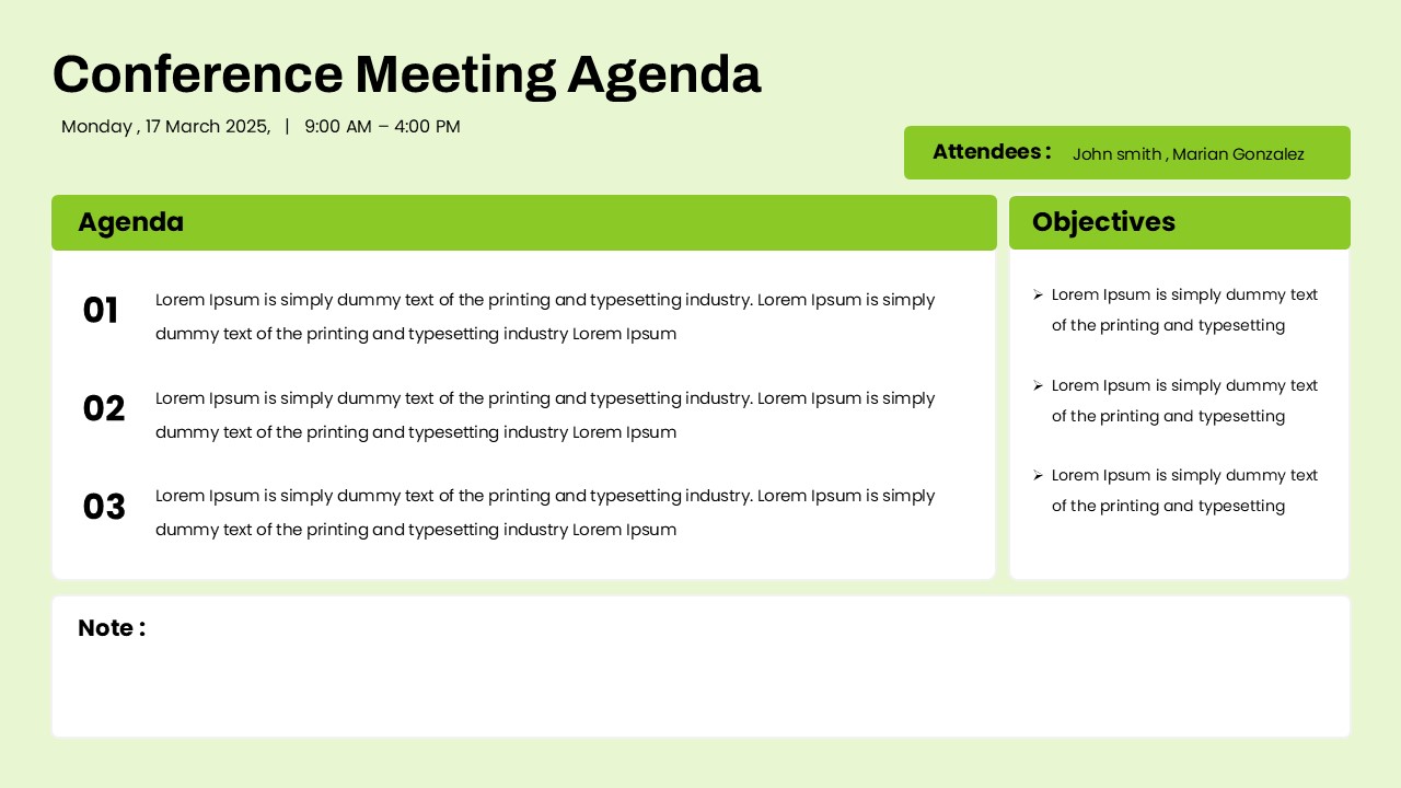 conference agenda infographic