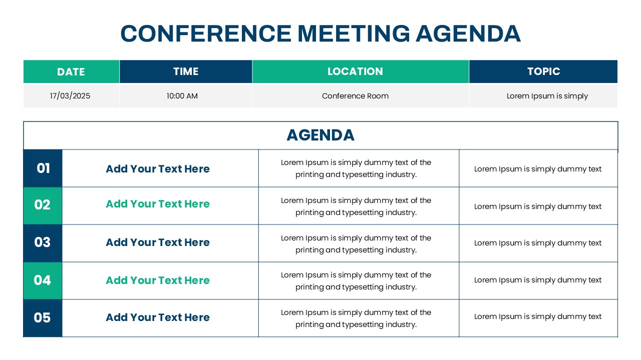 conference agenda ppt template