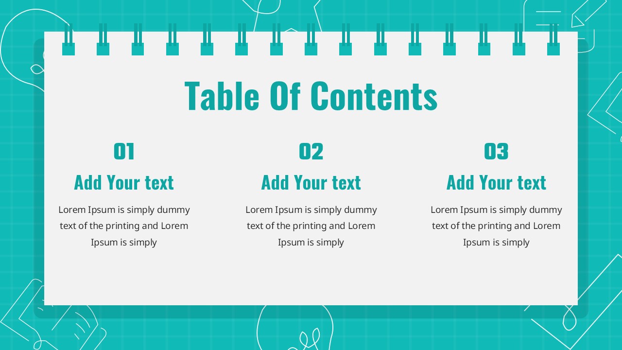 year book table of content template