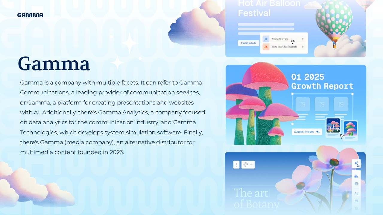 Gamma ai presentation template free pp google slides