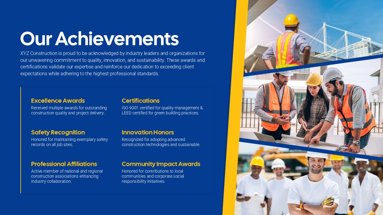 company achievements template
