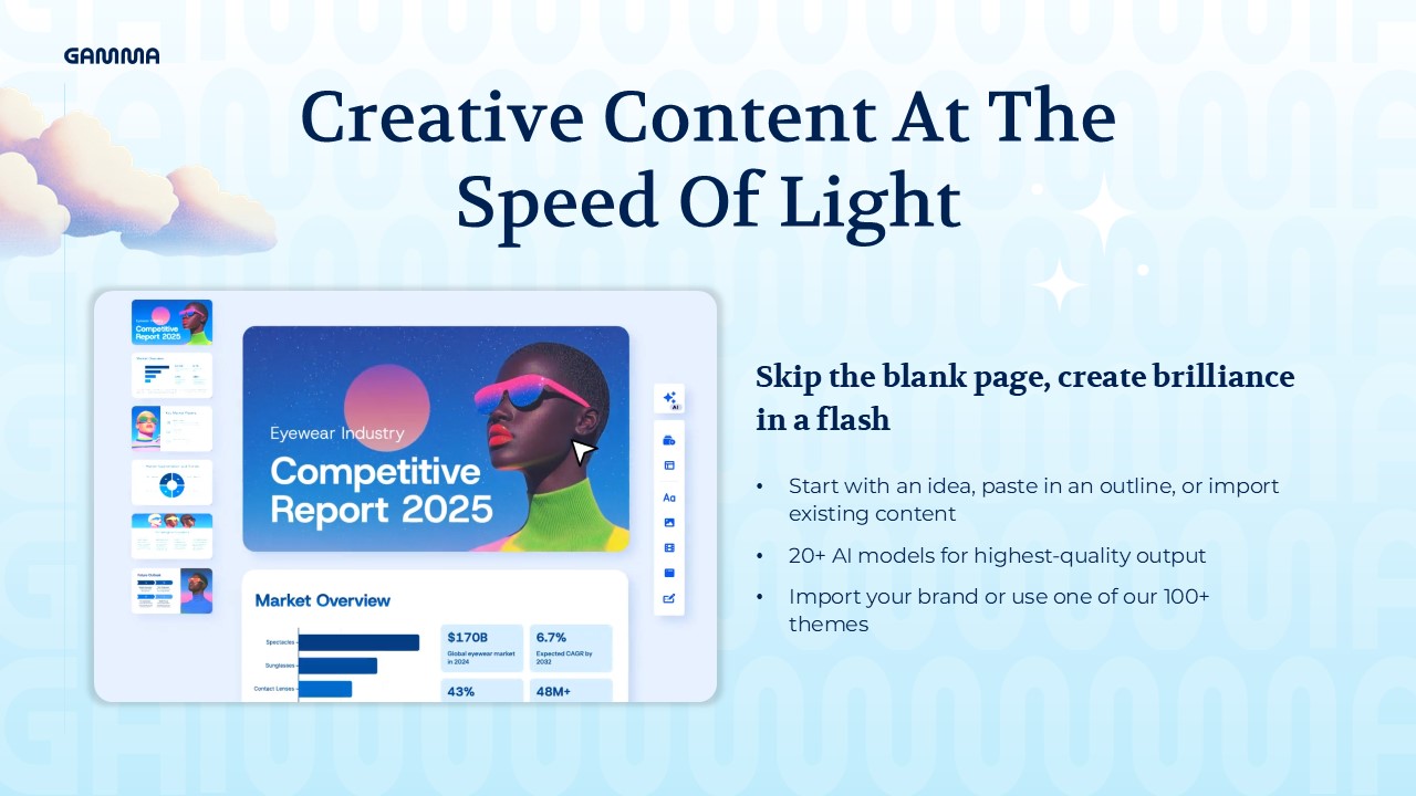 Gamma ai presentation template free pp google slides