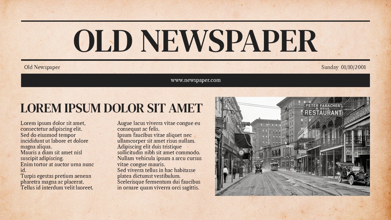 old newspaper template