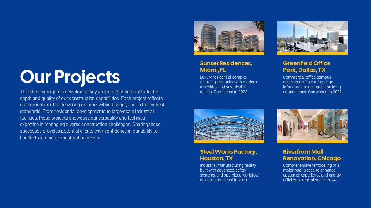 our projects template