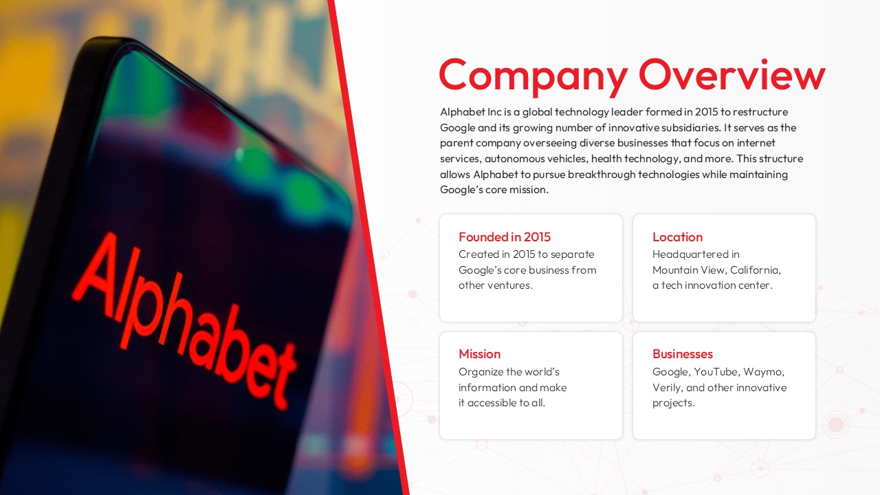 alphabet inc company overview template