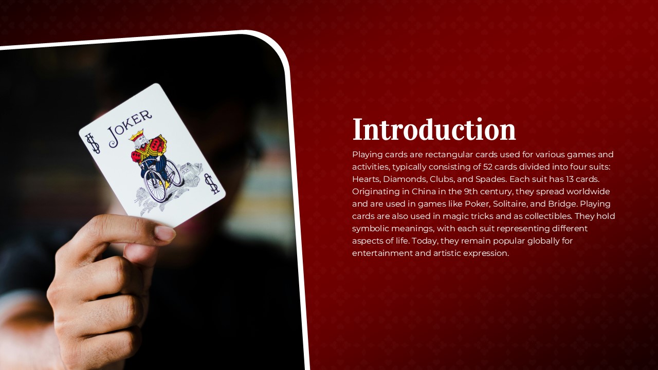 playing cards theme intro template