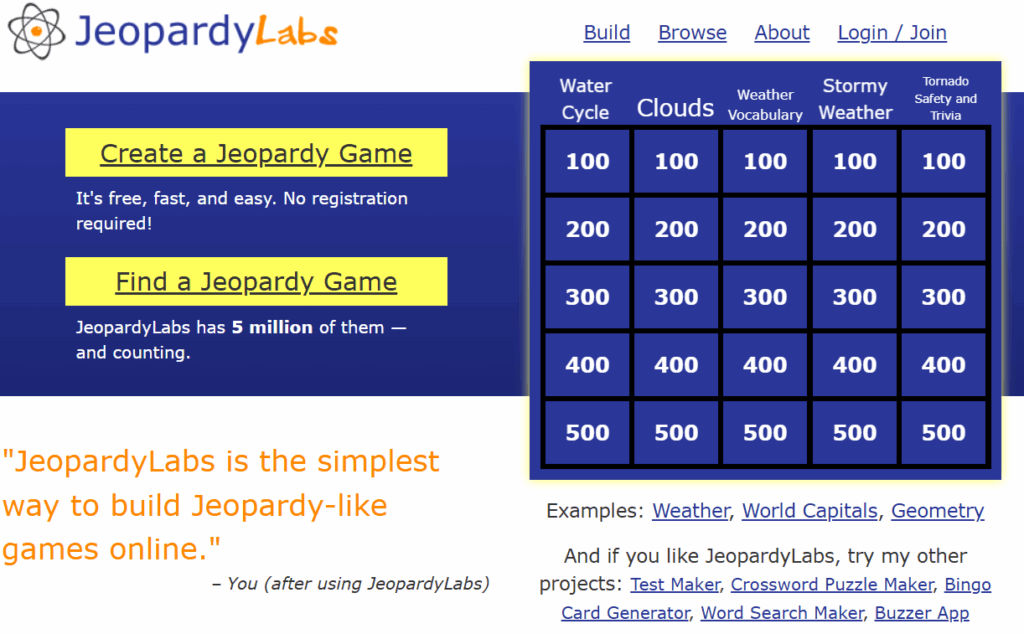 Jeopardylabs game