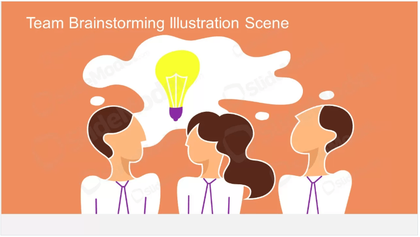 team brainstorming illustration