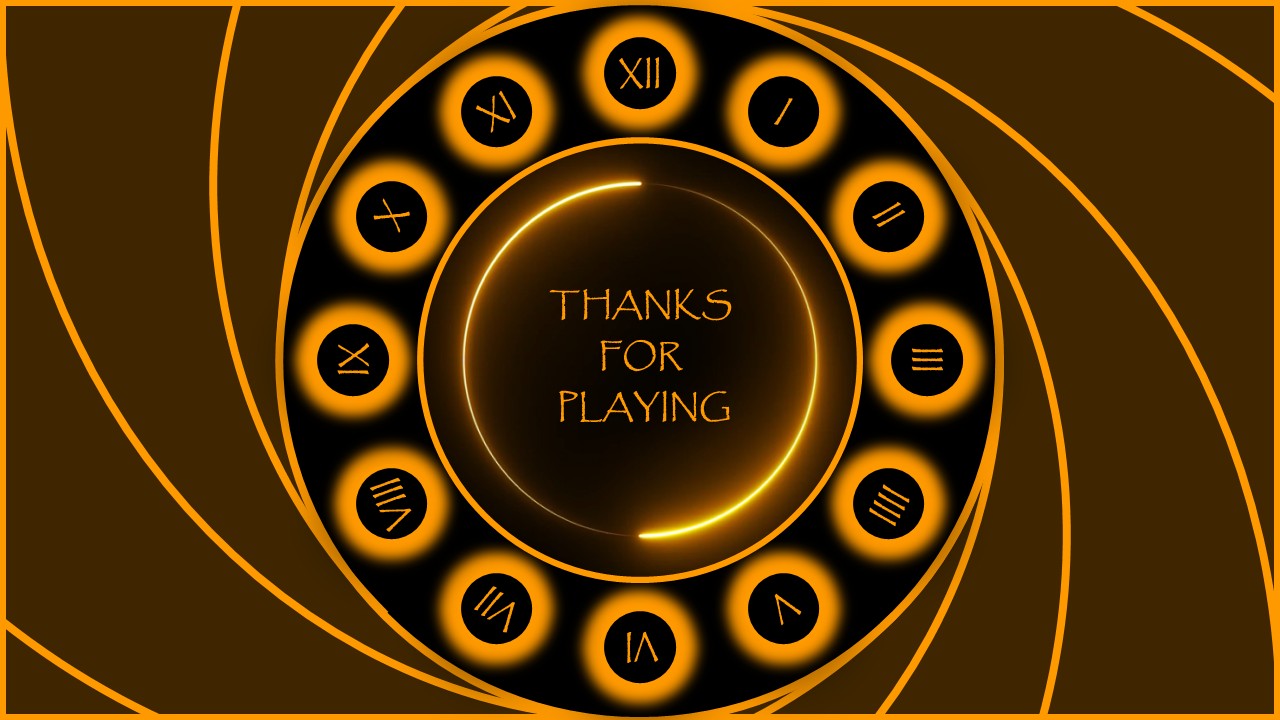 interactive clock quiz game thank you slide