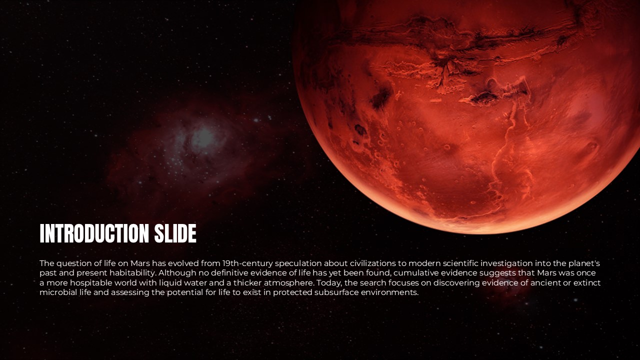 life on mars mission introduction