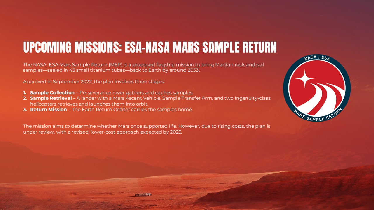 nasa upcoming mission on mars