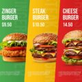 burger shop digital menu board template