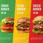 burger shop digital menu board template
