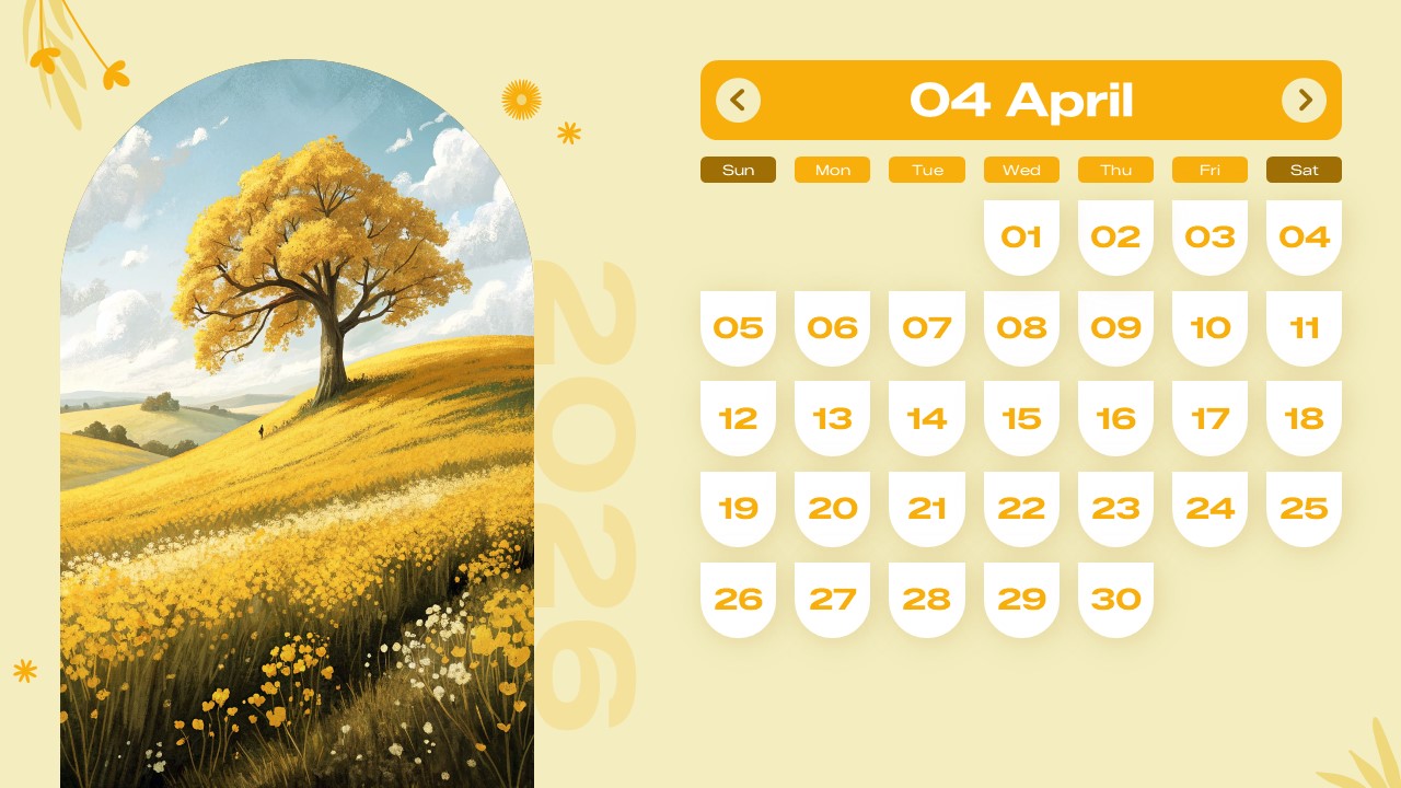 april 2026 calendar