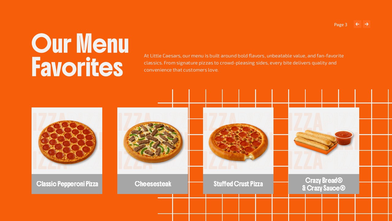 little Caesars menu board