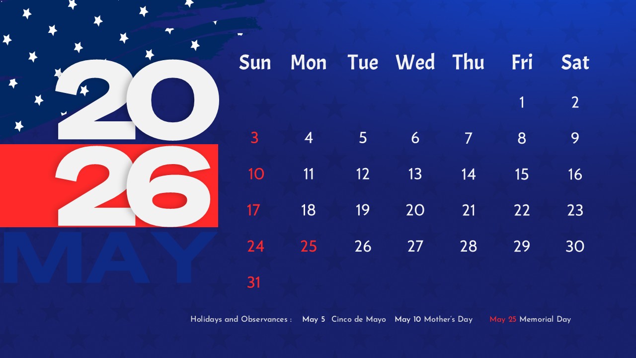 2026 May holiday calendar us