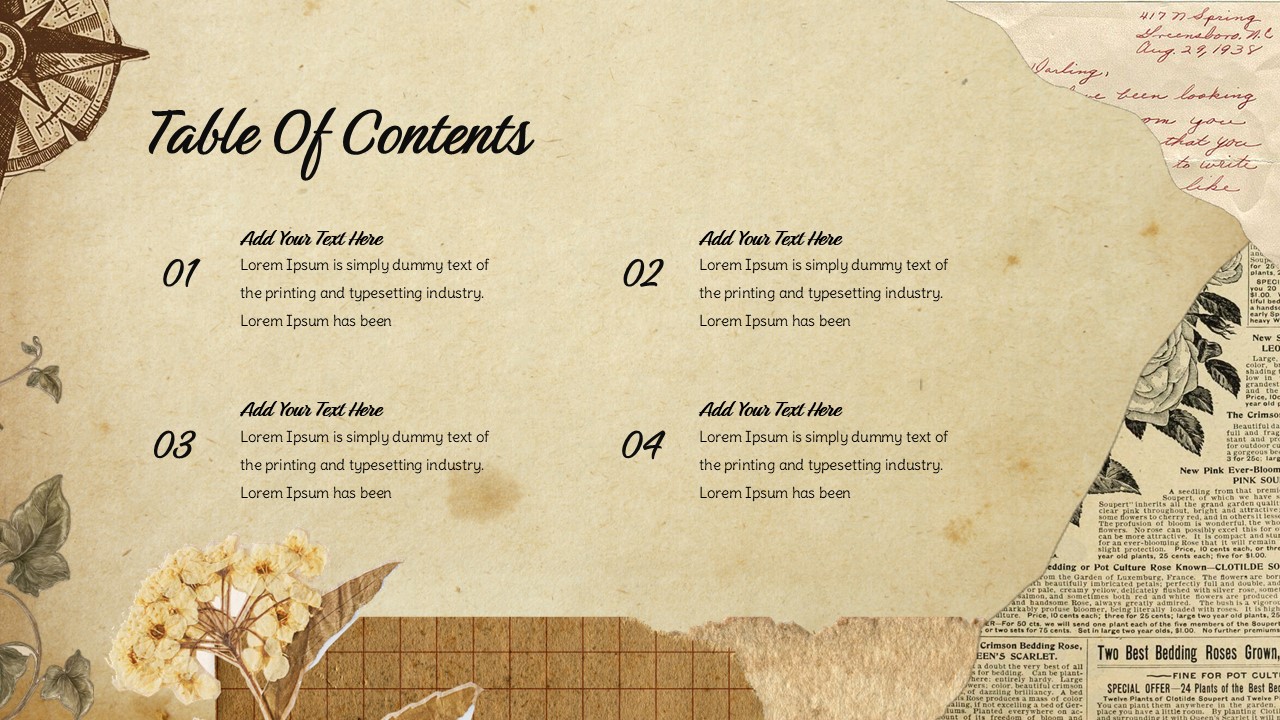 aesthetic table of content template