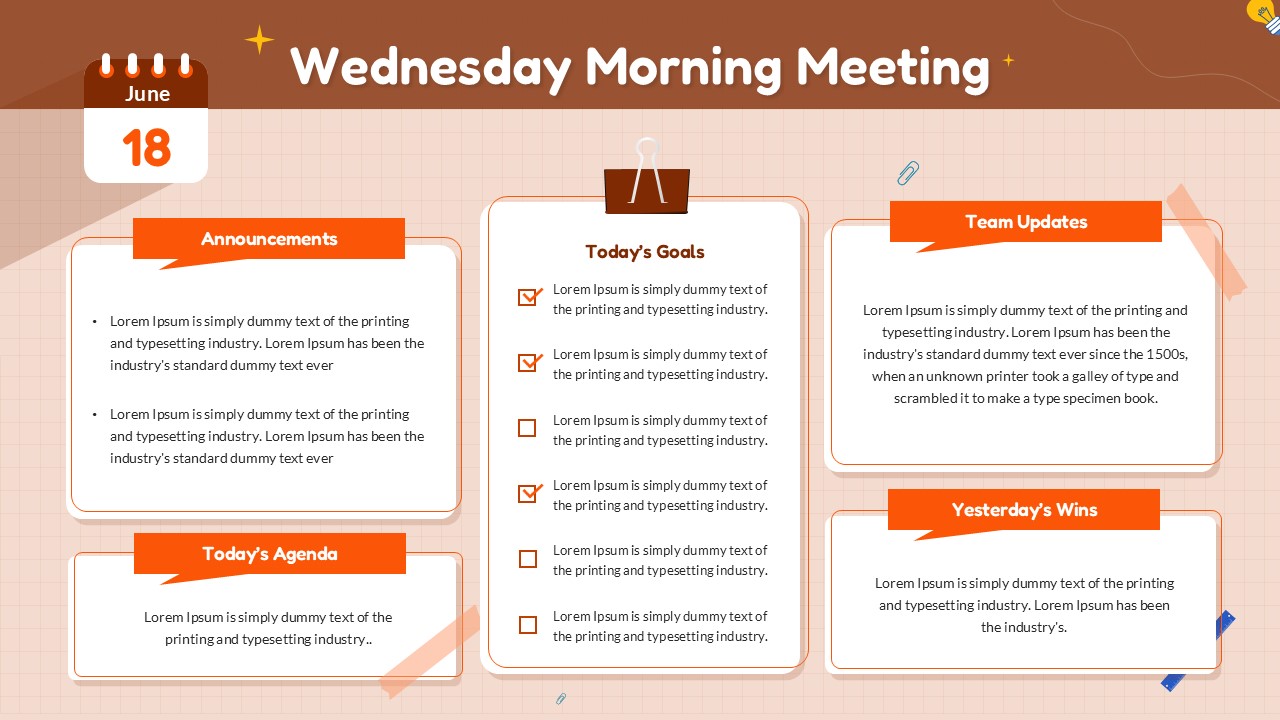 wednesday morning meeting template powerpoint and Google slides