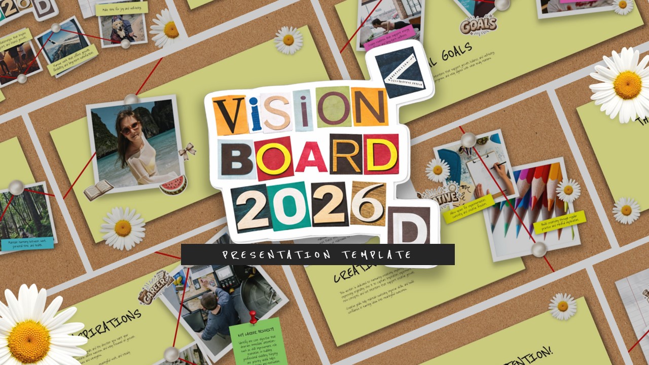 2026 vision board template for PowerPoint and Google Slides
