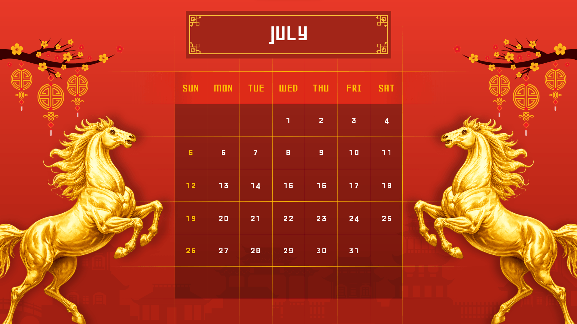 chinese july 2026 calendar