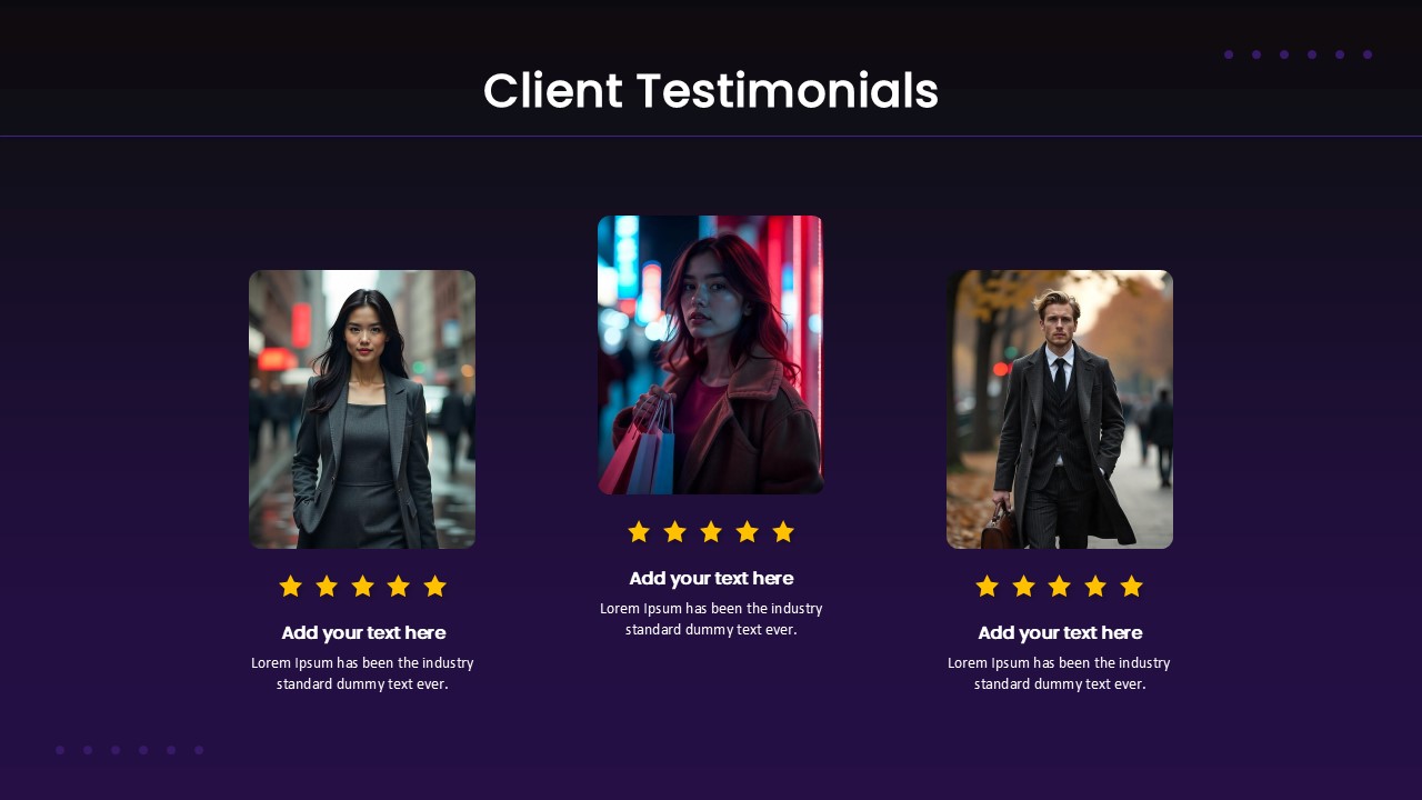 Self Intro Client Testimonials Template