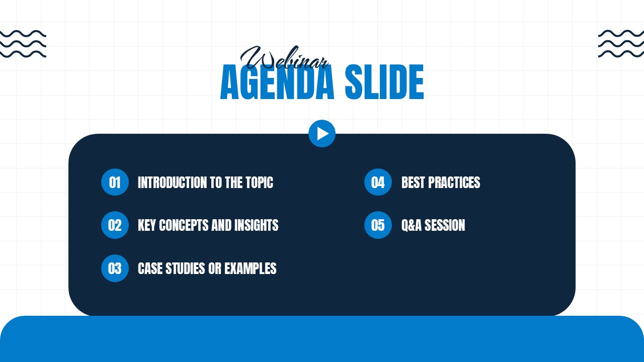 Webinar Agenda Slide