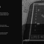American Football Field Template - aerial stadium view with tactical analysis content sections