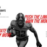 American Football Strategy Template - overview slide with motivational text and player action photography