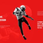 American Football Performance Template - analysis slide with red background and precision messaging