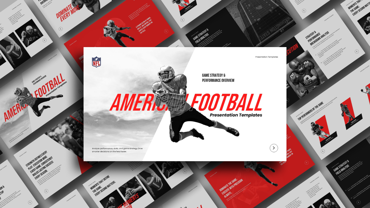 American Football Overview Template - comprehensive presentation layout with multiple slide previews