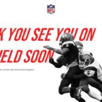 American Football Thank You Template - closing slide with tackle imagery and field messaging