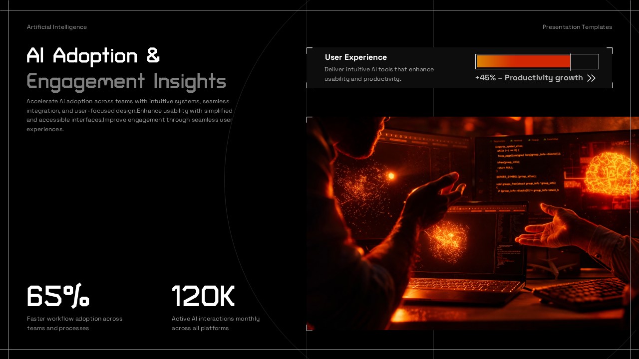 AI Adoption Template - engagement metrics with holographic interfaces