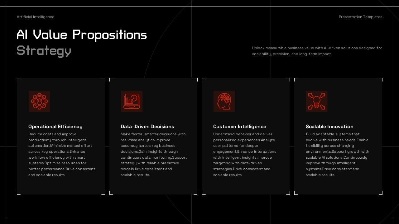 AI Value Props Template - efficiency and innovation benefits slide