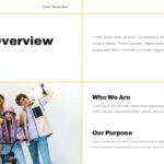 Brand Guidelines Template - brand overview slide with 'Who We Are' and 'Our Purpose' sections