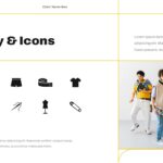 Brand Guidelines Template - imagery slide with 10 fashion icons and lifestyle group photo