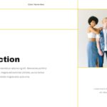Brand Guidelines Template - introduction slide with text content and group photo of five people in denim