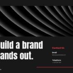 Brand Strategy Template - contact slide with call-to-action text and complete contact information layout