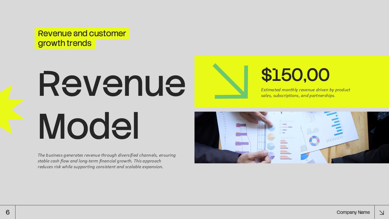 Business Executive Summary Template - product strategy slide with highlighted focus areas and grid layout