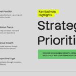 Business Executive Summary Template - trend analysis slide with performance charts and supporting text blocks