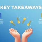 Two open 3D hands catching falling golden keys with sparkles to represent gathering multiple creative conclusions.