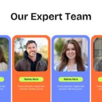 Expert Team Template - Four team member cards with headshots