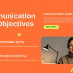 Communication Plan Objectives - Orange slide with numbered goals