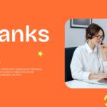 Communication Plan Thank You - Orange closing slide with office workers