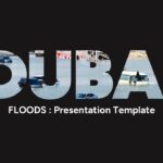 Dubai Floods Template - Title slide with flooded streets imagery