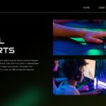 E-Sports Gaming Template - global e-sports slide with gaming setup images and text content areas