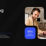 E-learning Template - Statistics slide showing 85% learner satisfaction