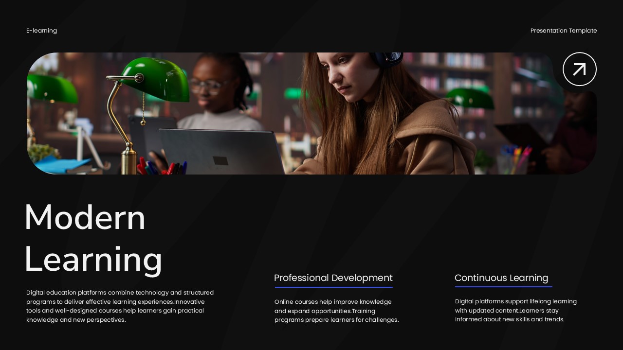 E-learning Template - Modern learning approach with collaborative environment
