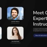 E-learning Template - Expert instructors team with four professional profiles