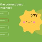 English Class Quiz Template - past tense incorrect answer with option B in red and sad character